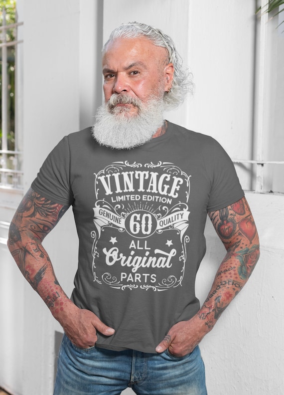 Men's Vintage 60th Birthday Shirt Whiskey Label Sixty Shirt Gift Idea 60th Birthday Shirts Original Parts Tee Vintage Shirt Man Unisex