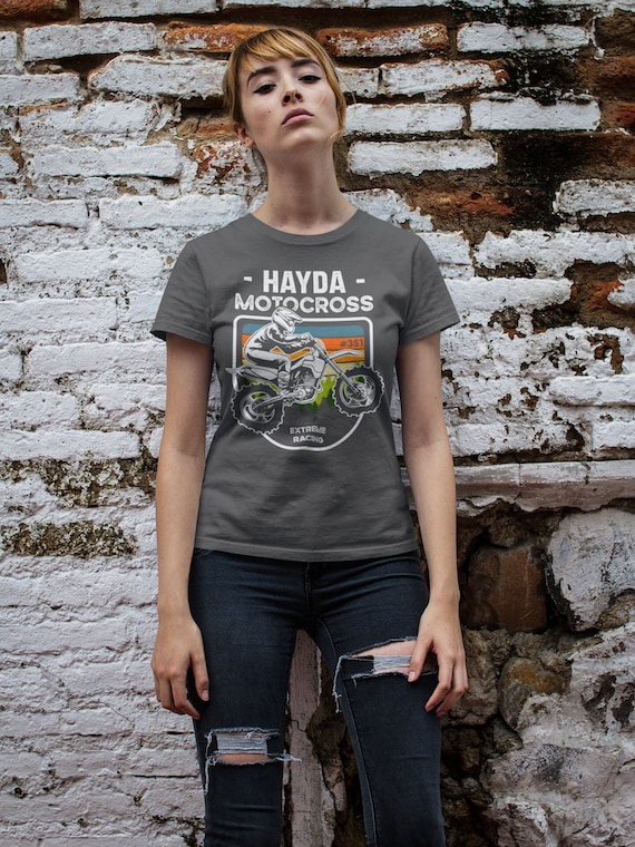 Women's Personalized Motocross Shirt Racing TShirt Custom Vintage Dirt Bike Mom Shirts Race T Shirt Dirtbike Gift Shirt Ladies Soft Tee