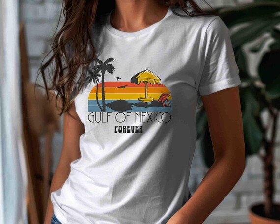 Men's Gulf Of Mexico Shirt Forever Shirt Tropical T-Shirt Gift Idea Anti Maga Protest Gulf of America Beach Tshirt Unisex Graphic Tee Beach