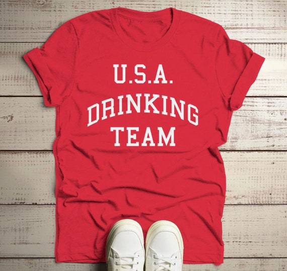 Men's U.S.A. Drinking Team T-Shirt 4th July Shirts By Sarah