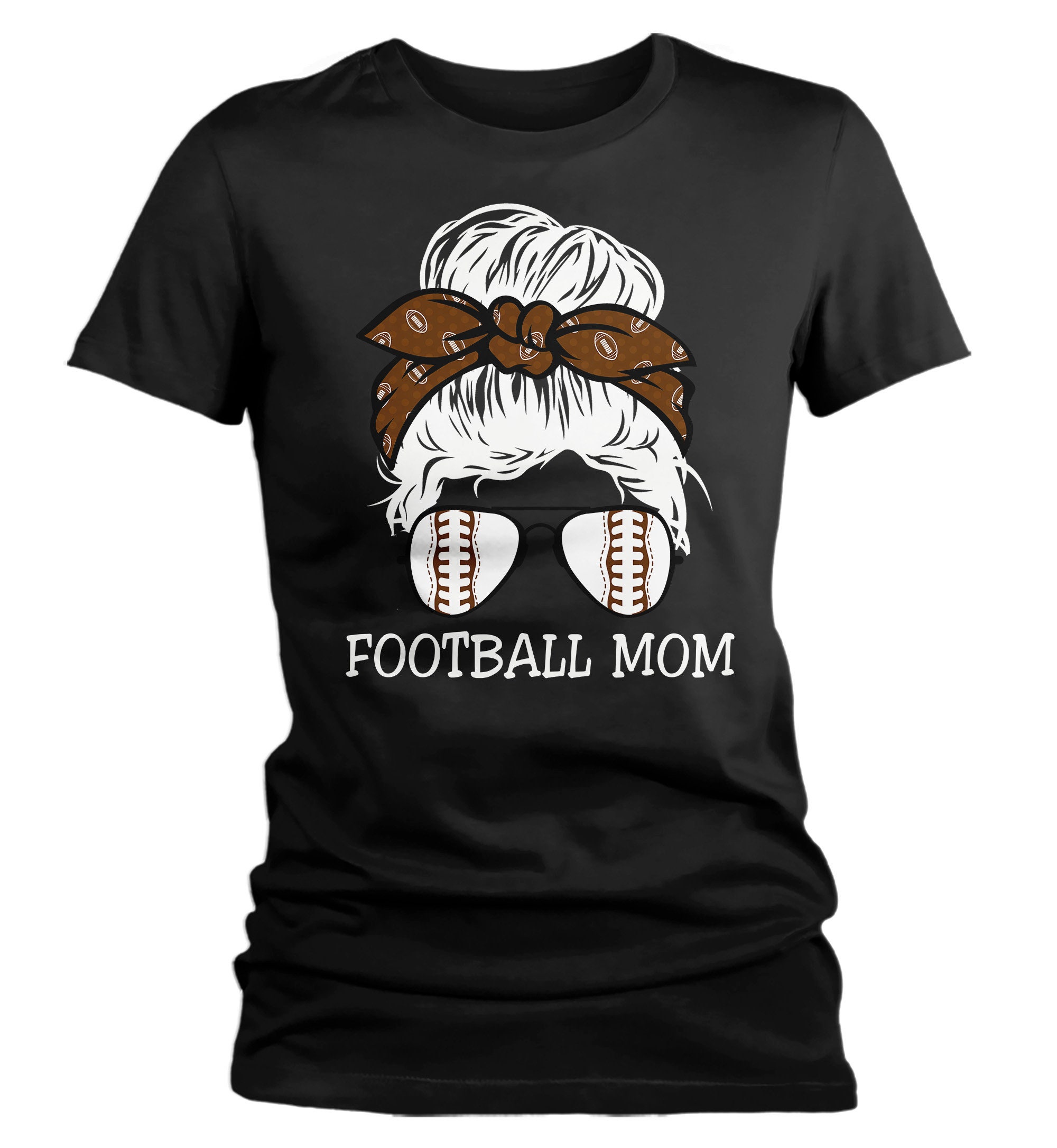 Women's Cute Football Mom Shirt Messy Bun T Shirt Football Etsy