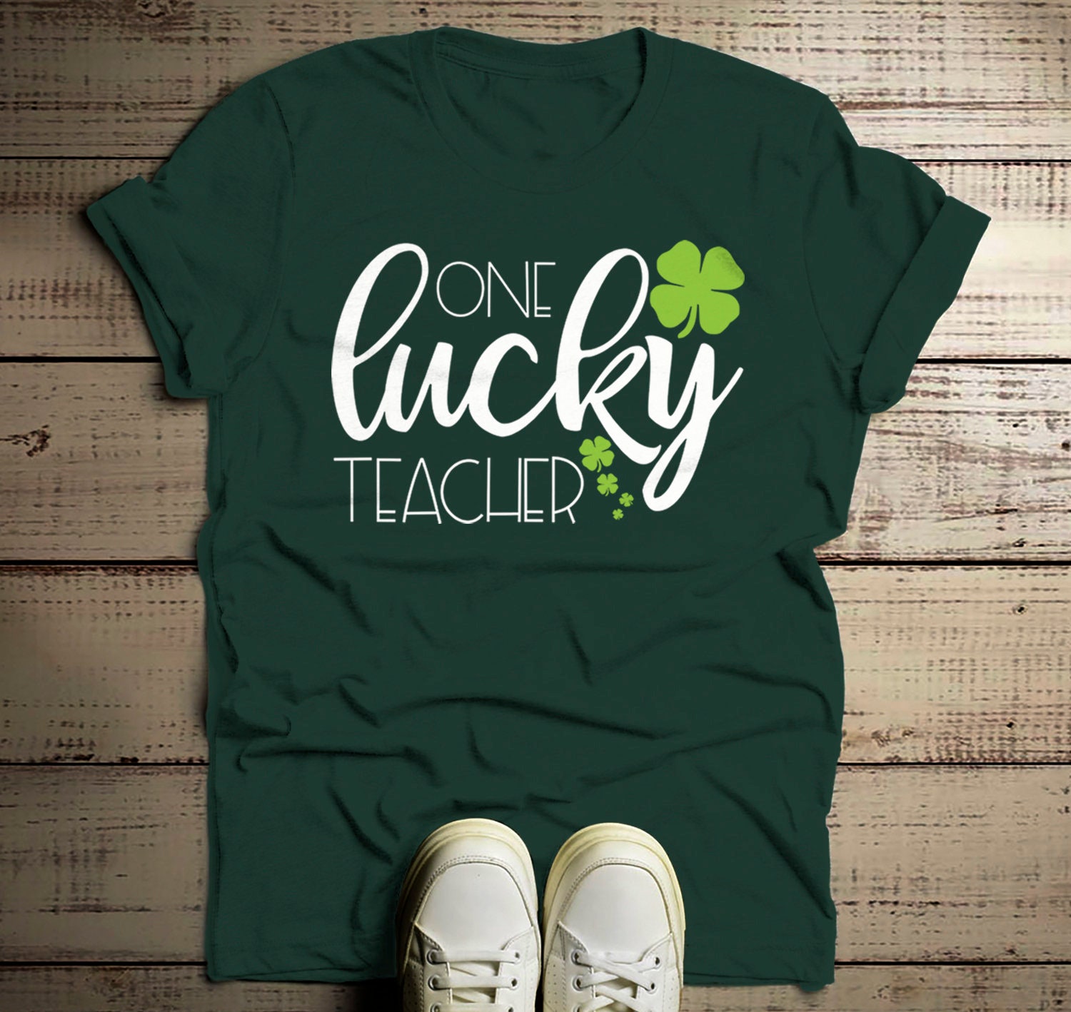 Men's One Lucky Teacher T Shirt St Patrick's Day Tee | Etsy