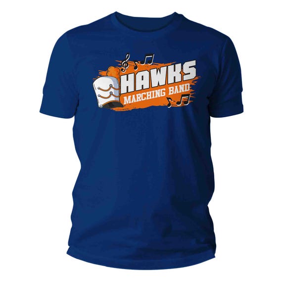 Men's Personalized Marching Band T Shirt Custom Shako Hat Shirt Pom Custom School Name Percussion Drumline Custom Men's Shirts Gift Idea