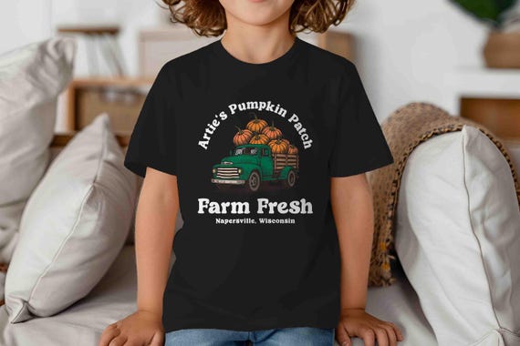 Kids Personalized Pumpkin Farm T Shirt Custom Fall Farmer Patch Shirt Personalized Truck Vintage Farms Pumpkin Patch Logo Gift Idea