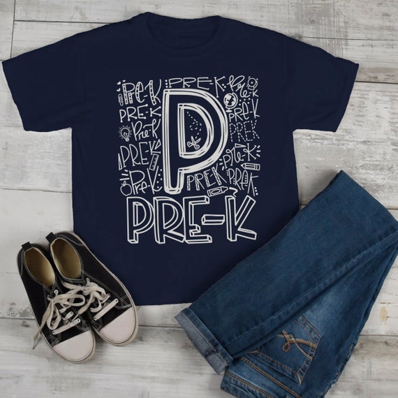 Kids Cute Pre-K T Shirt Typography Cool Tee Boy's Girl's Grade Pre-Kindergarten Back To School TShirt