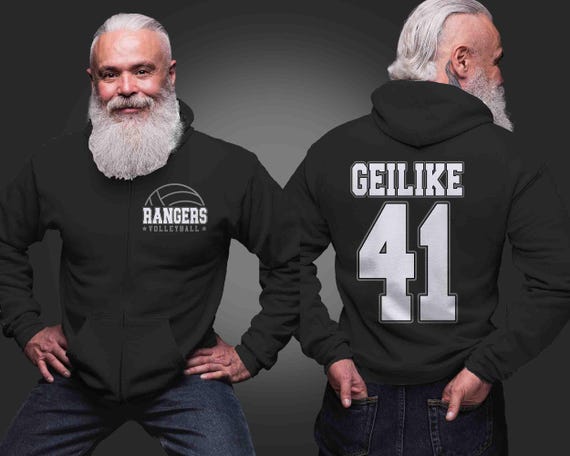 Men's Personalized Volleyball Zip Up Hoodie Custom Volley Jersey Sweatshirt Hooded Zipper Dad Team Baller Custom Men's Fleece Gift Idea