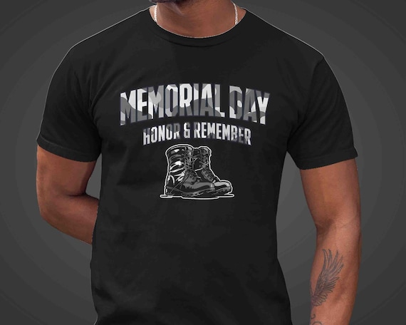 Men's Memorial Day Shirt Soldier T-Shirt Honor Military Boots Soldier United States Gift Patriotic T Shirt Honor Remember TShirt Unisex Tee