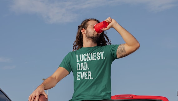 Men's Dad T Shirt Luckiest Dad Shirts St. Patrick's Day TShirt Father's Day Gift Idea Tee