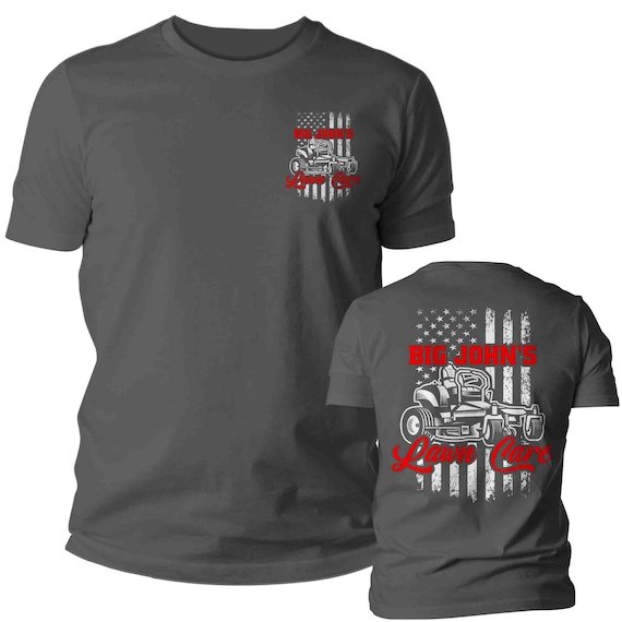 Men's Custom Landscape TShirt Personalized Lawn Mowing Shirt Pocket Tee Landscaper TShirt T-Shirt Mows Lawns Custom Name Business Shirts