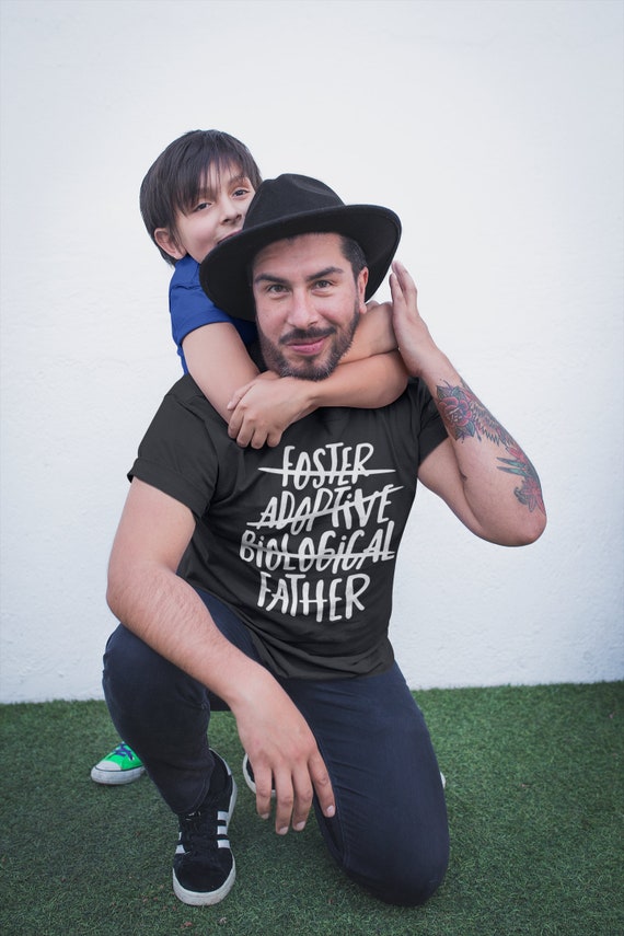 Men's Foster Dad T Shirt Adoptive Dad Shirts Biological Father Tee Adoption Tshirt