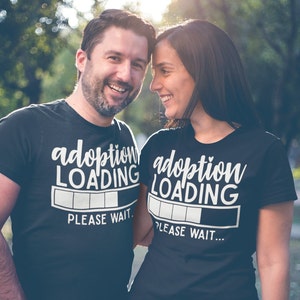 Men&#39;s Adoption T Shirt Cute Adoption Loading Parent Tee Gift Idea Adoptive Dad Parents