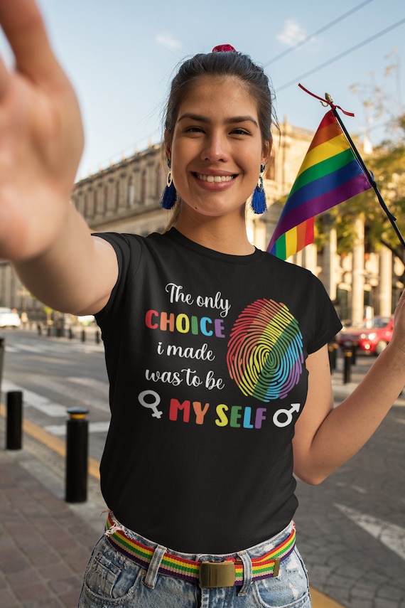 Women's LGBT T Shirt The Only Choice TShirt Be Myself T-Shirts Gay Pride Tee Gift LGBTQ Shirt Bisexual Trans Gay Lesbian Ladies Woman