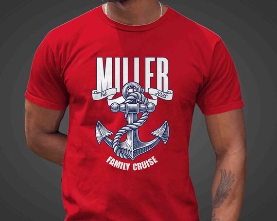 Men's Personalized Cruise T-Shirt Custom Family Shirts Vacation Anchor T Shirt Nautical TShirts Group Logo Matching Unisex Women Gift