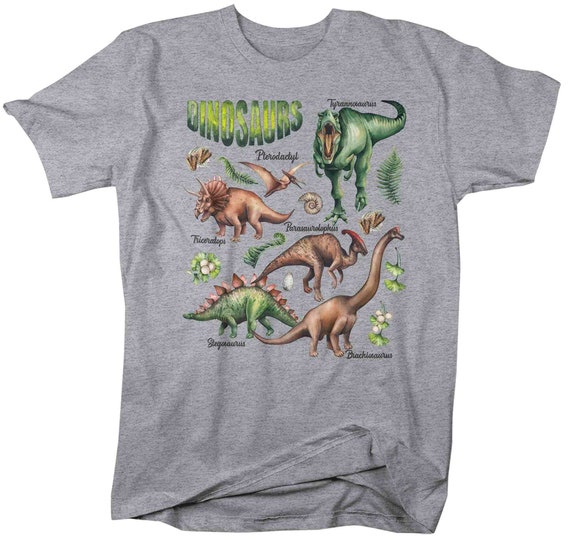 Camiseta de dinosaurio para hombre Camisetas de dinosaurios de acuarela Camisetas de tipos de dinosaurios Camiseta ilustrada Idea de regalo unisex para hombre TRex Etsy Mexico
