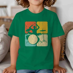 Kids Funny Drummer Shirt Drums Shirt Percussion Tshirt Drum Set Band Gift Idea Drummer Present Unisex Saying Tee Boy&#39;s Girl&#39;s Youth Child&#39;s