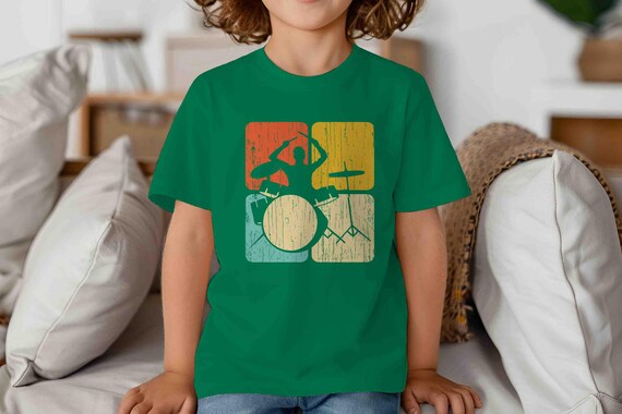 Kids Funny Drummer Shirt Drums Shirt Percussion Tshirt Drum Set Band Gift Idea Drummer Present Unisex Saying Tee Boy's Girl's Youth Child's