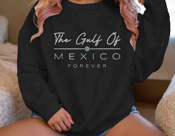 Men's Gulf Of Mexico Sweatshirt Forever Crewneck Minimal Gift Idea Anti Maga Protest Gulf of America Tourist Unisex Graphic Tee Grunge