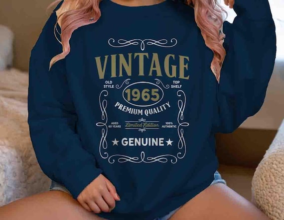 Men's Vintage 1965 60th Birthday Sweatshirt Classic Sixty Shirt Gift Idea 60 Birthday Pullover Vintage Tee Vintage Crewneck Man Unisex