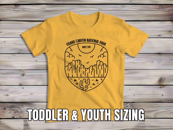 Kids Grand Canyon Shirt National Park Shirt Line Art Minimal Hiker T Shirt Gift Idea Him Travel Tourist Youth Arizona AZ Tee Graphic 1919