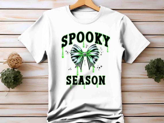 Unisex Halloween Shirt Halloween T Shirt Spooky Season Teacher Coquette Bow Tshirt Cute Black & White Stripped Drip Tshirt Shirt Gift Woman