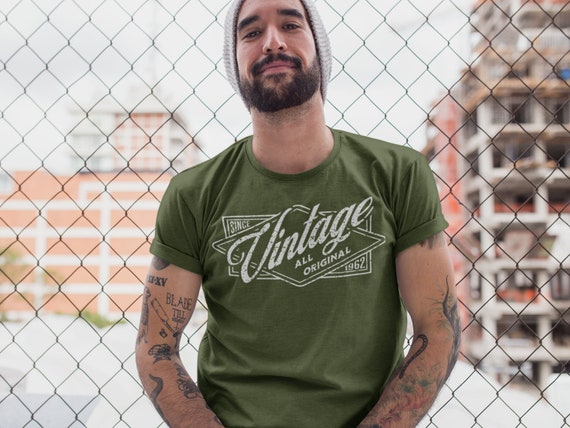 Men's Vintage 1962 Birthday T Shirt Birthday Vintage Shirt Years Gift Grunge Bday Gift Men's Unisex Bday Unisex Man