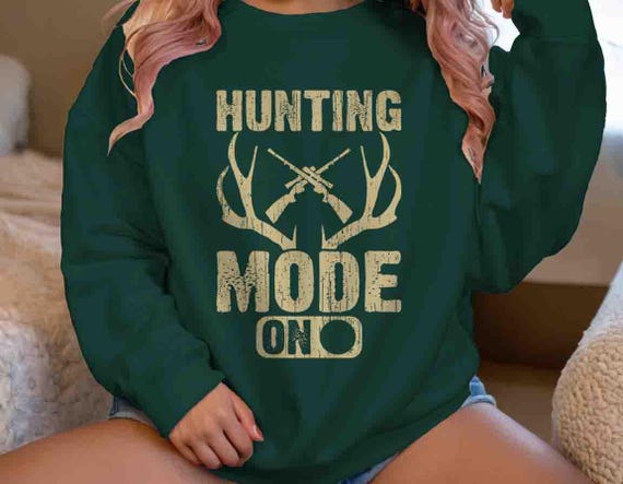 Men's Hunting Sweatshirt Favorite Season Crewneck Gun Rifle Antlers Pullover Gift Idea Unisex Hunter Hunts Deer Funny For Him Men Grunge