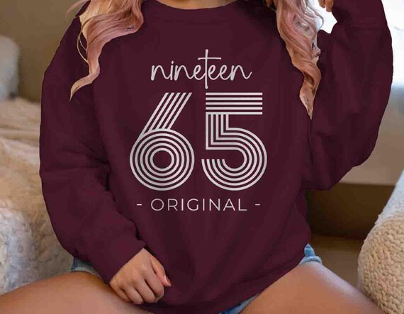 Men's 1965 Original Birthday Sweatshirt 60th Birthday Pullover Sixty Years Gift Retro Bday Men's Unisex Soft Crewneck 60 Bday Unisex Man
