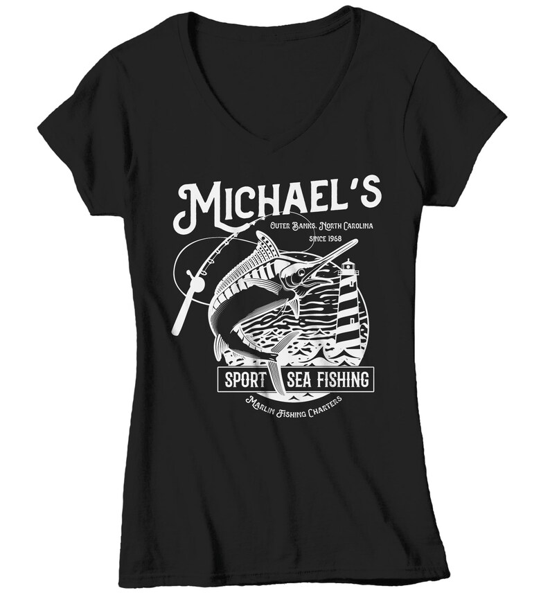 Women's Personalized Fishing T Shirt Deep Sea Fishing Etsy