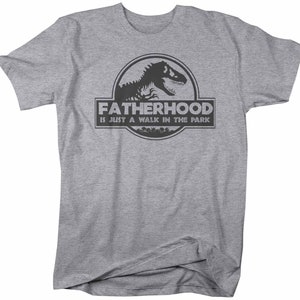 Men's Funny Dad T Shirt Father's Day Gift Fatherhood Walk In The Park Shirt Dinosaur Shirt T Rex Shirt image 9