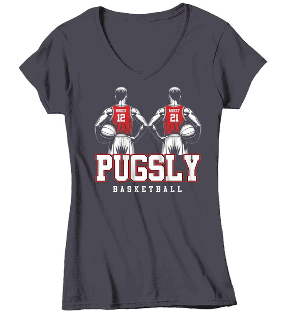 Women's Personalized Basketball T Shirt Custom Basketball 2 Players Shirt Personalized Hoops Team Pride Custom Ladies Shirts Gift Idea