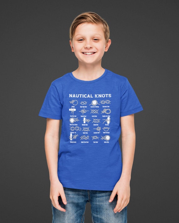 Kids Nautical Knots Shirt Reference Fisherman Sailor Knot T Shirt Boat Captain Gift For Him Angler Vintage How To Tie Boater Unisex