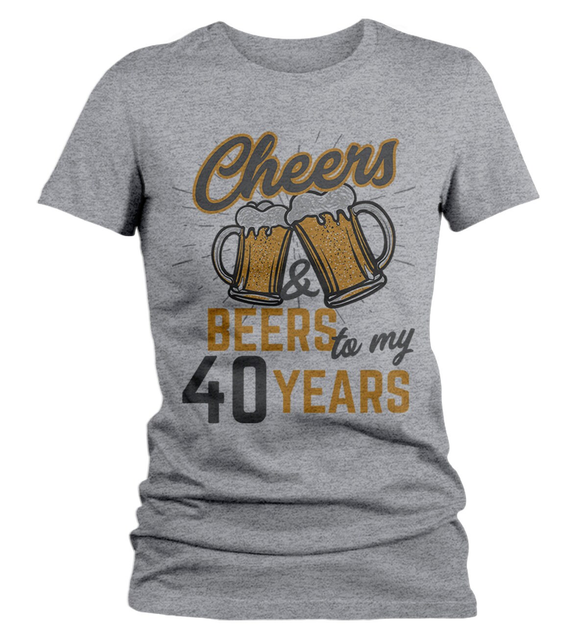 Women's Funny 40th Birthday T Shirt Cheers Beers Forty Etsy