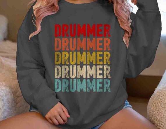 Men's Funny Drummer Sweatshirt Drums Crewneck Percussion Tshirt Drummer Band Gift Idea Pullover Text Unisex Saying Bang For Him Men Unisex
