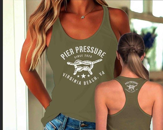 Women's Personalized Boat Tank Top Custom Name Racer Back Boating Racerback Gift Boater Nautical Line Logo Rear Print Yacht Sailing Ladies