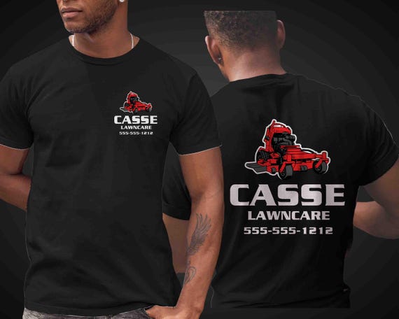 Men's Custom Landscape TShirt Personalized Lawn Mowing Shirt Lawncare Tee Landscaper TShirt T-Shirt Mows Lawns Custom Name Business Shirts