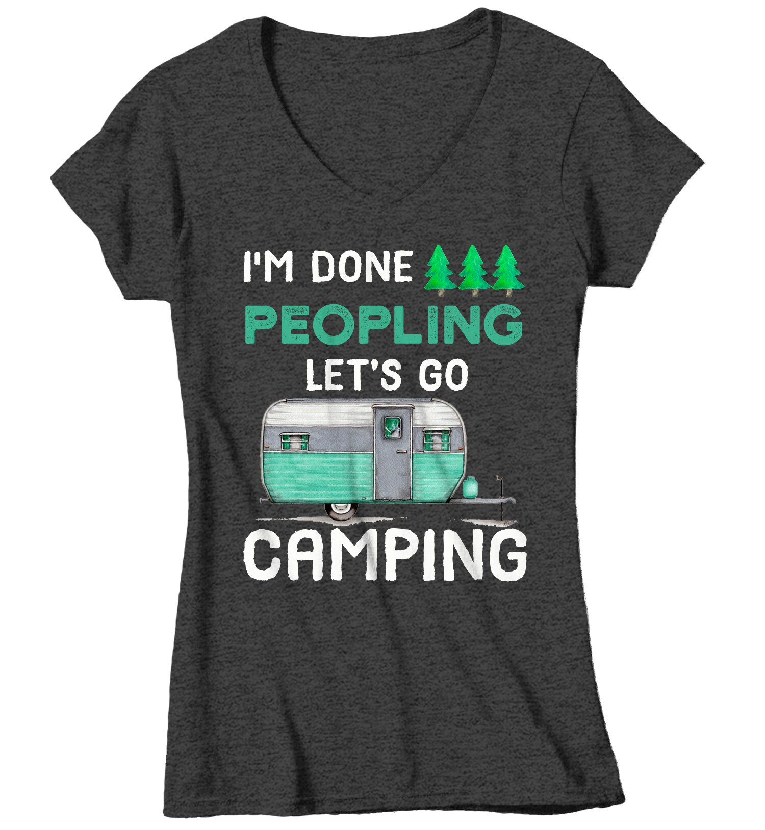 Women's Funny Camping T Shirt Done Peopling Let's Go Etsy