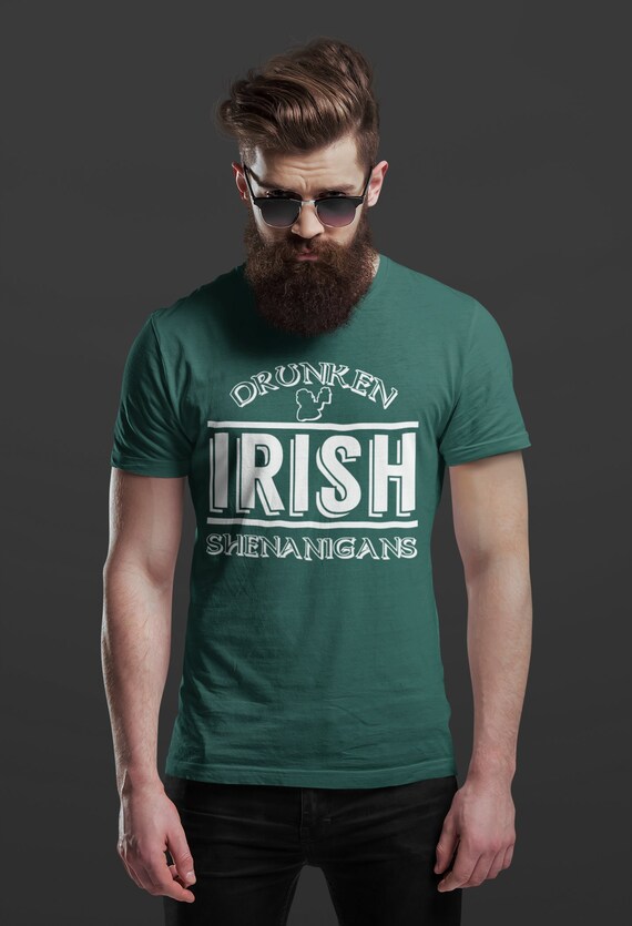 Men's Funny Drunken Irish Shirt St. Patrick's Day TShirts Shenanigans Gift St Patty's Leprechaun For Men Or Women Unisex Tee
