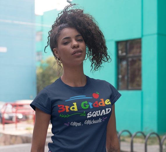 Women's Personalized Teacher T Shirt Squad Shirts Custom T Shirt Custom Cute Teacher School Shirts