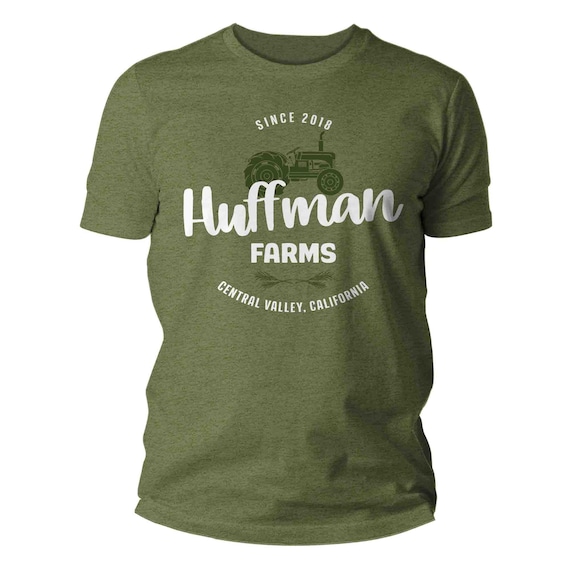Men's Personalized Farm T Shirt Custom Tractor Vintage Wheat Name Shirt Personalized Business Farmer Logo Badge Rustic Men's Gift Idea