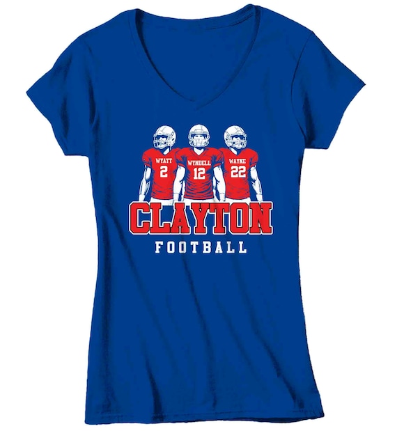 Women's Personalized Football T Shirt Custom Football Grandma Shirt Personalized Football Mom Team Pride Custom Ladies Shirts Gift Idea