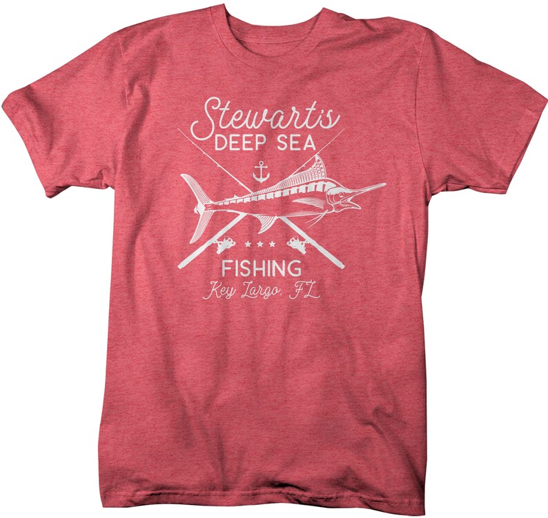 Men's Personalized Fishing T Shirt Deep Sea Fishing Shirts Etsy