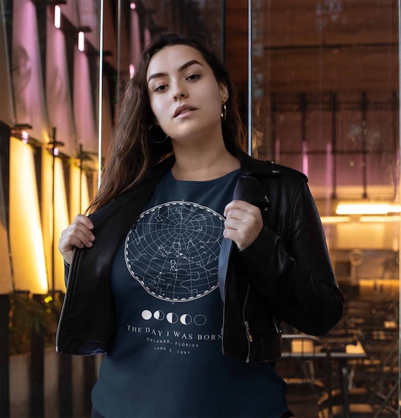 Women's Custom Star Map T Shirt Personalized Shirt Celestial Shirt Birthday Anniversary Adoption Matching Couple Shirt