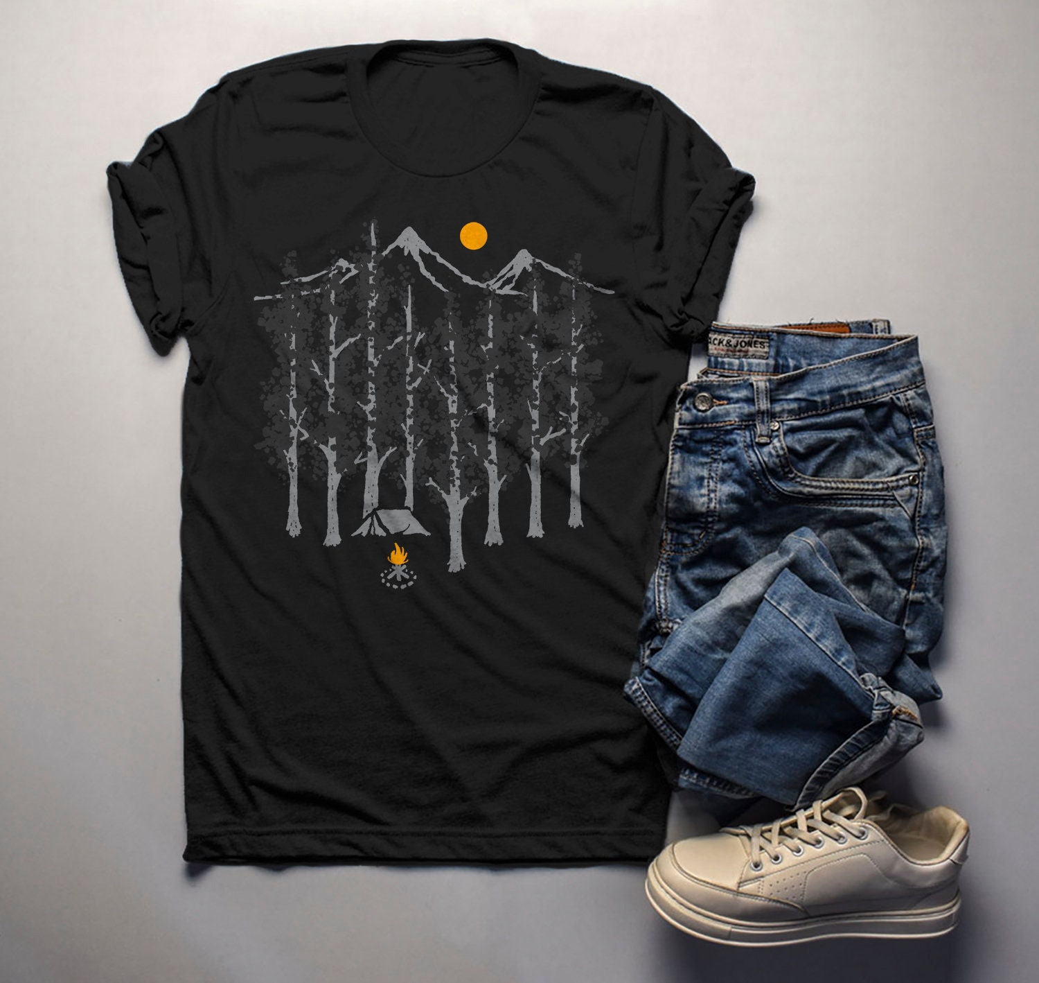 Men's Camping T Shirt Hipster Shirts Forest Nature Shirt Etsy