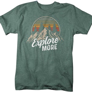 Men's Hiking T Shirt Hiker Shirt Explore More Mountains Shirt Hiker Gift Camping Tee Mountains Shirt Man Unisex image 5