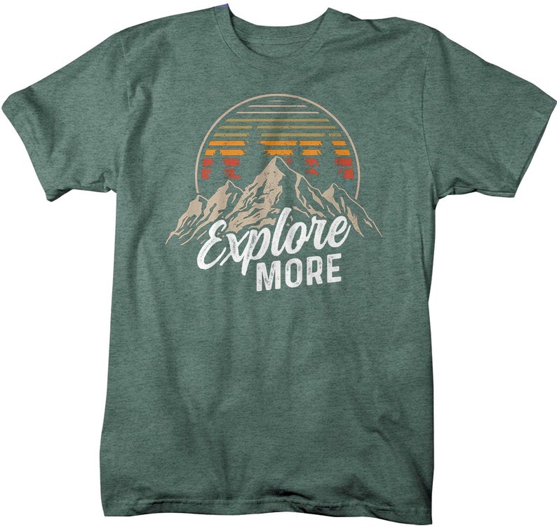 Men's Hiking T Shirt Hiker Shirt Explore More Mountains Shirt Hiker Gift Camping Tee Mountains Shirt Man Unisex image 5