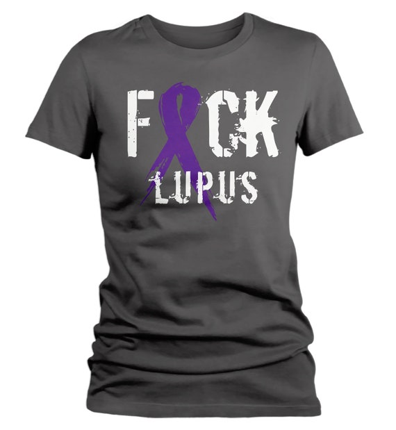 Women's F*ck Lupus T-Shirt Purple Ribbon Lupus Shirt Lupus Shirts Support Tee