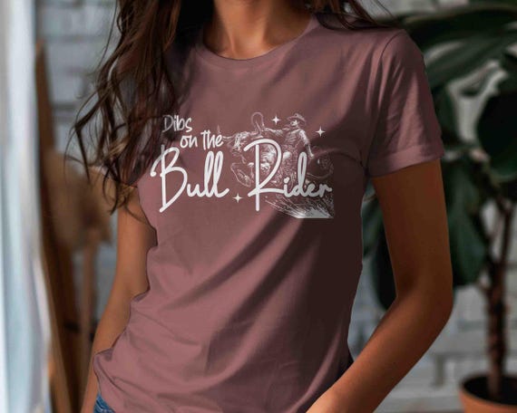 Men's Funny Bull Rider Shirt Dibs On Rodeo TShirt Cute Cowboy Wife Girlfriend Gift T Shirt Horse Horseback Riding Shirt Gift Idea Unisex Tee