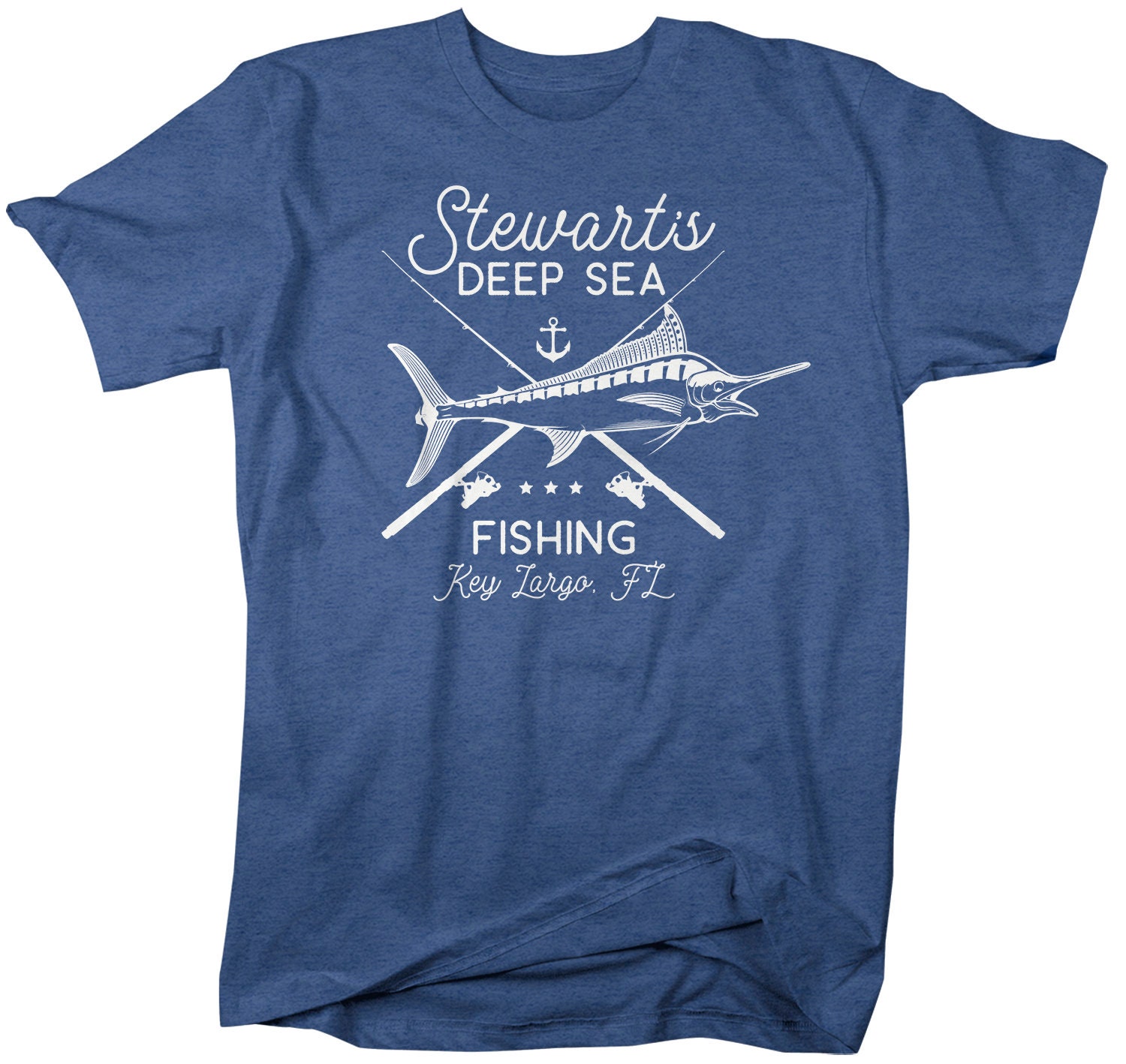 Men's Personalized Fishing T Shirt Deep Sea Fishing Shirts Custom T Shirt  Swordfish Fishing Shirt Vintage Tee 