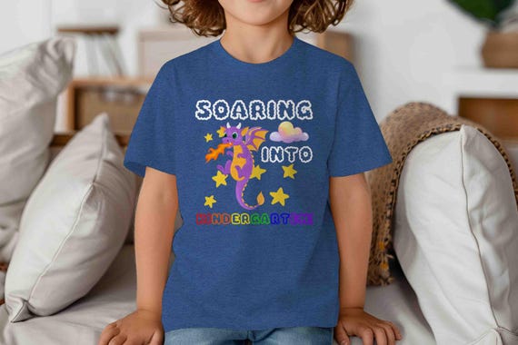 Kids Kindergarten Shirt Back To School TShirt Dragon T-Shirt Soaring Into Kindergarten T Shirt Flying Fire Dragon Children's Gift Girl's