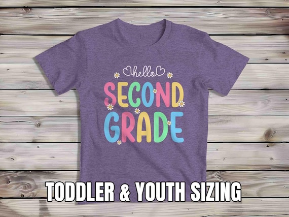 Kids Cute 2nd Grade Shirt Back To School TShirt Daisies Flower Daisy T-Shirt Hello Second Grade T Shirt Boho Children's School Youth Gift